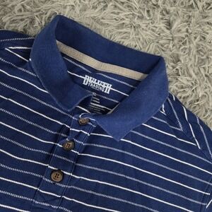 Duluth 68250 Mens XL Blue No Polo‎ Short Sleeve Stripe Shirt with Pocket